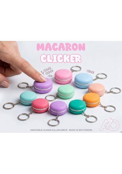 Macaron Clicker Charm Anahtarlık Lila