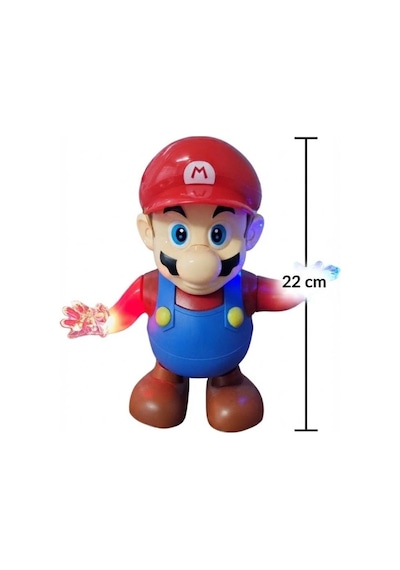TıfılToys Dans Eden Işıklı Süper Mario Oyuncak - Müzikli Ve Hareketli 22 Cm Aksiyon Figürü