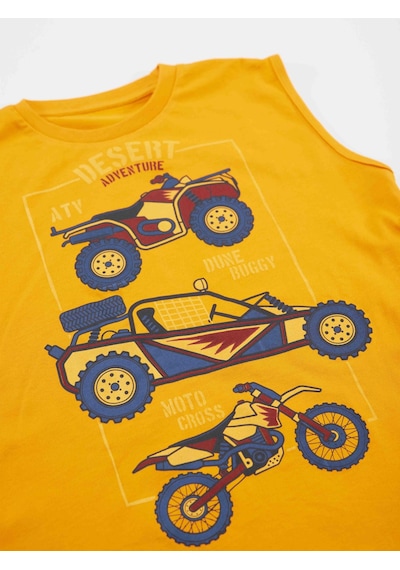 Motocross Erkek Çocuk T-shirt Kapri Şort Takım