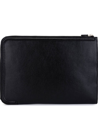 Tamer Tanca Unisex Hakiki Deri Siyah Floter El Çantası 1012 2031 Cnt Sk25-26 Sıyah Fltr Siyah