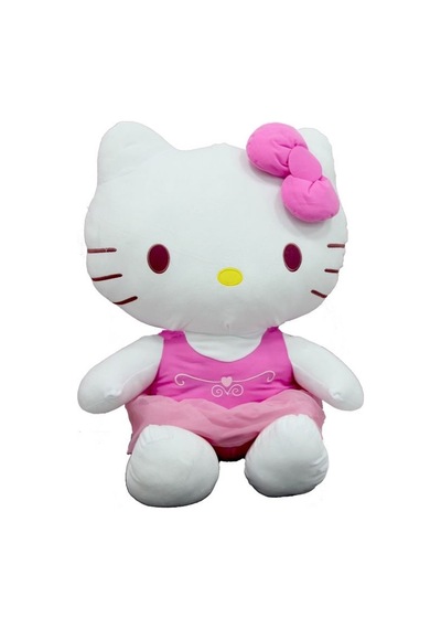 Peluş Hello Kitty Elbiseli Kurdeleli 36 Cm Çok Renkli