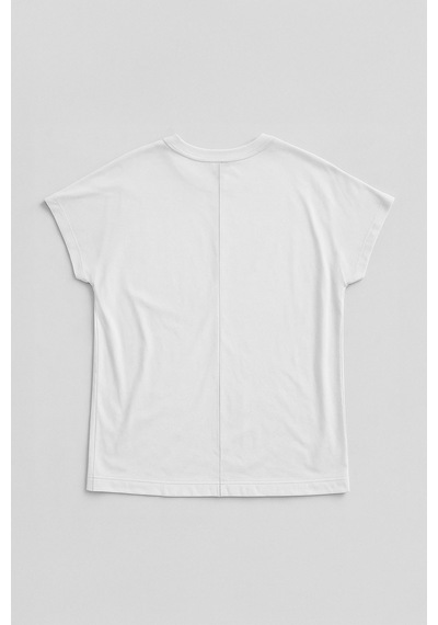 Markapia Kadın Yarasa Kol Basic Beyaz T-shirt