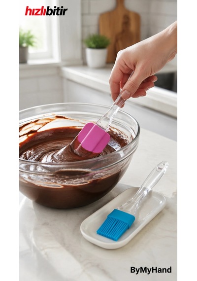 Bymyhand Karışık Renk Spatula Ve Yumurta Fırçası 2'li Set