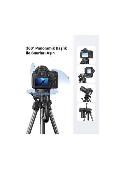 Ugreen Profesyonel 175cm Kamera Ve Telefon Tripodu ,360 Ayarlanılabilir Tripod Standı, 15187