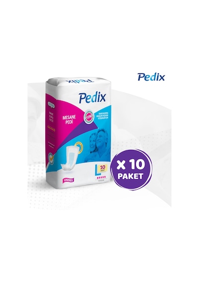 Pedix Mesane Pedi Unisex Büyük Boy L 10 x 10'Lu