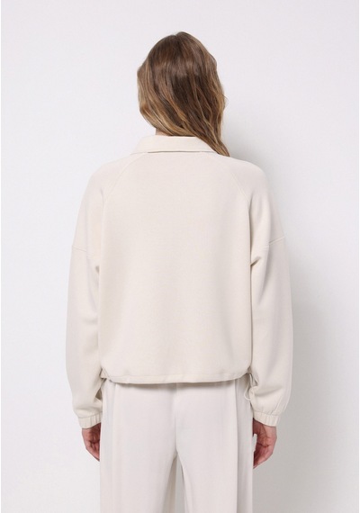 Colin's Colins Regular Fit Fermuarlı Düz Kadın Ekru Sweatshirt Cl1075635 Q1.v1 Ecr Ekru