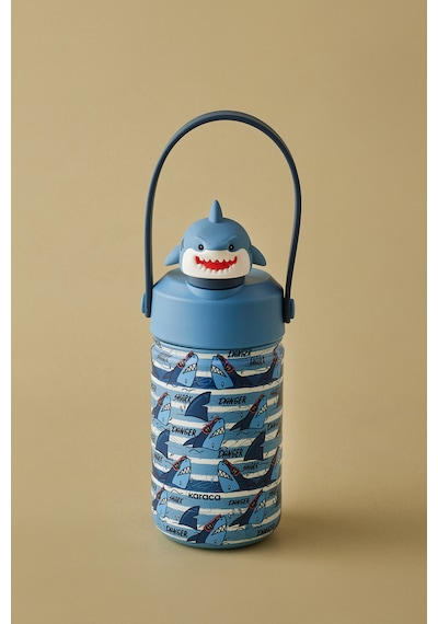 Karaca Duosip Shark Çocuk Pipetli Köpek Balığı Tasarımlı Okul Su Matarası Termos 350 ml