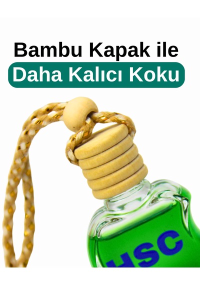 Maskceo Kokulu Oto Ayna Kokusu Bambu Kapaklı Cam Elma Tasarım Kalıcı Araç Kokusu İp Askılı 001