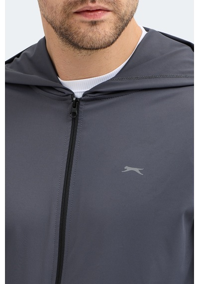 Slazenger Kelenor Erkek Kapüşonlu Cepli Koyu Gri Sweatshırt Koyu Gri