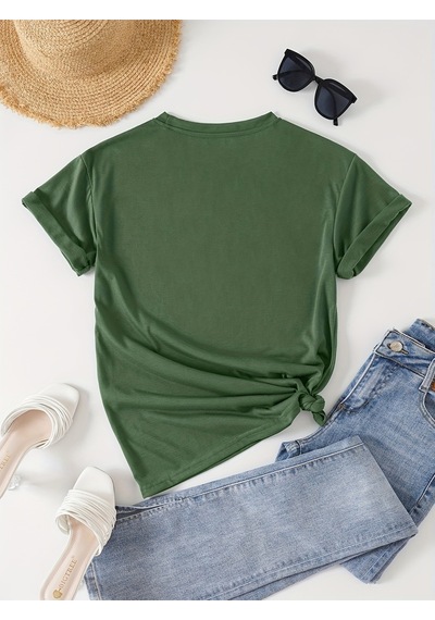 Uyguntarz Unisex Cep Panda Baskılı Tasarım Tshirt Yeşil