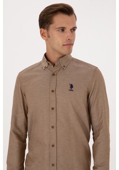 U.s. Polo Assn. Erkek Haki Gömlek Basic 50307693-vr027 Haki