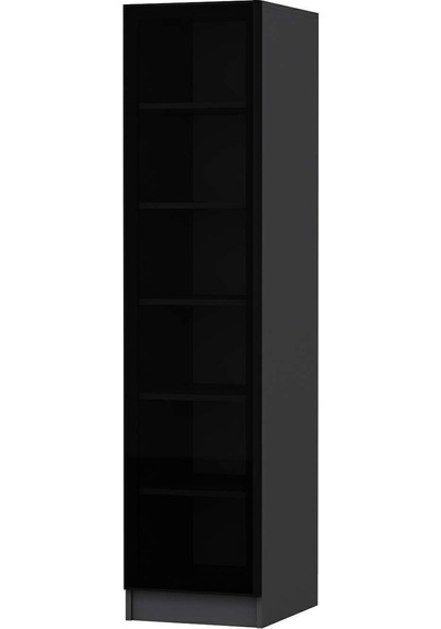 Minar Kale 1 Kapaklı Raflı Dolap Antrasit - Füme Cam 190cm Antrasit