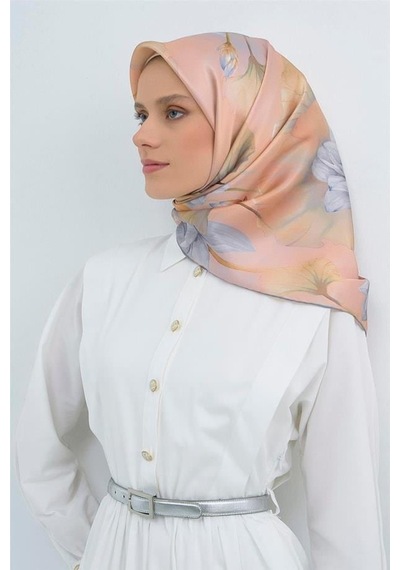 Armine İpek Eşarp 2026 Yaz - 9505-83 Somon Twill