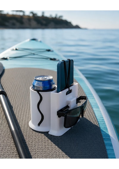Sup Board Telefon, Gözlük Ve İçecek Tutucu Beyaz
