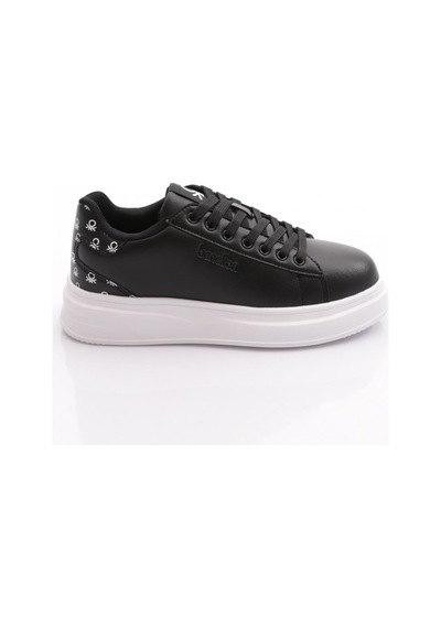 Benetton Bni-12098 Kadın Sneaker Ayakkabı Siyah Beyaz