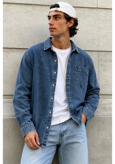 Cool Tarz Erkek Regular Denim Gömlek Yıkamalı Kot Uzun Kollu Cepli Jean Gömlek Lacivert Lacivert Cool Tarz Erkek Regular Denim Gömlek Yıkamalı Kot Uzun Kollu Cepli Jean Gömlek Lacivert Lacivert