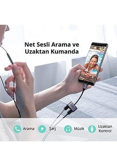 Type-c To 2 Type-c Kulaklık Ve Şarj Dönüştürücü
