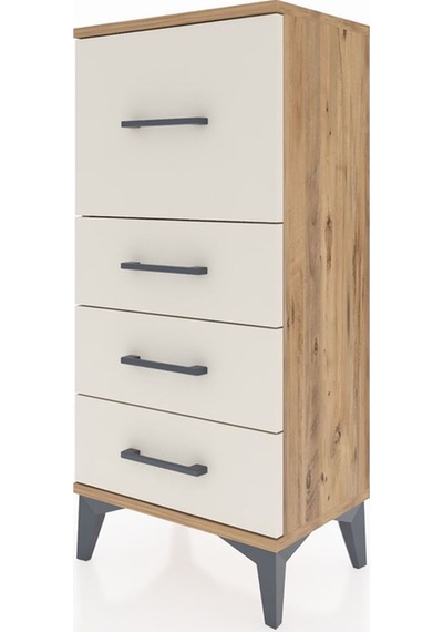 Arges Komodin 4 Çekmeceli 44x30x96 Çam-aytaşı Atlas Çam