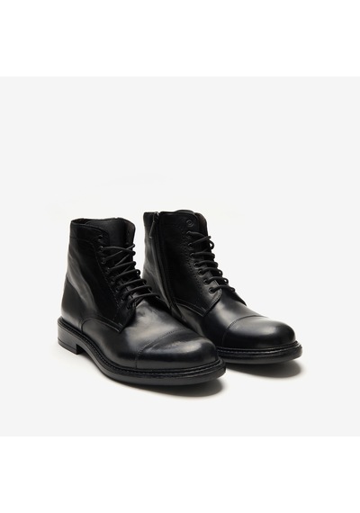 Nero Black Bot Erkek 9824 Exton Soft Lace-up Boot With Side Zip siyah