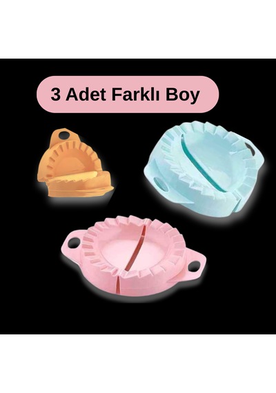 3'lü Hamur İşi Ravioli, Mantı, Börek Ve Kurabiye Kesme Şekillendirme Kalıp Seti