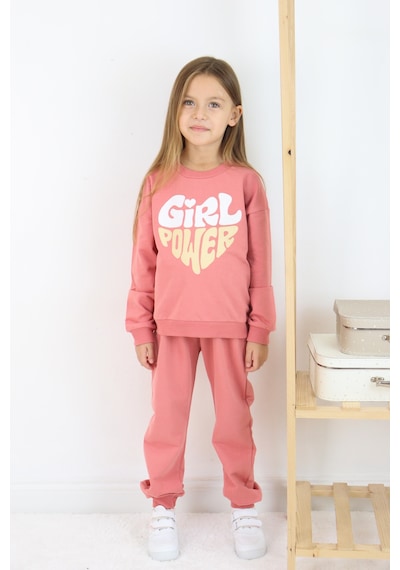 Miababy Girlpower Baskılı Takım Pudra