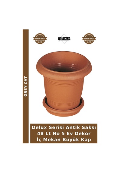 Delux Serisi Antik Saksı 48 Lt No 5 Ev Dekor İç Mekan Büyük Kap