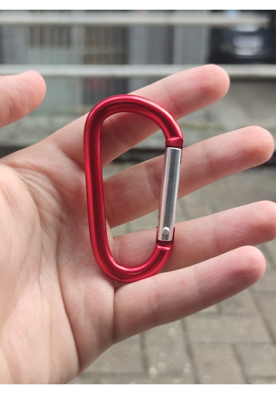 Alüminyum Kırmızı Karabina 8mm 5adet metal
