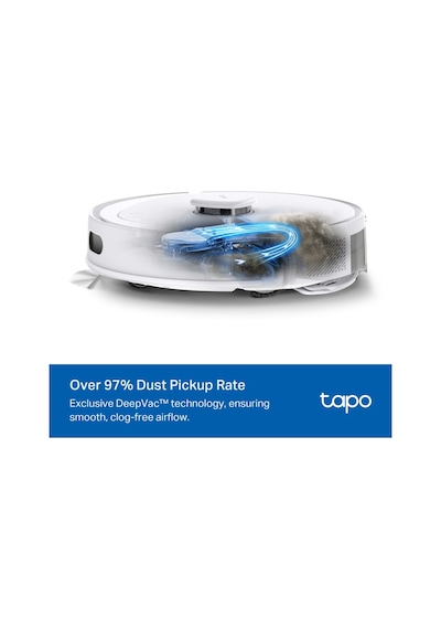 Tapo RV30 Max Plus 5300Pa Robot Süpürge Ve Paspas Lidar+ımu Çift Navigasyon 3l Otomatik Boşaltma Ünitesi Akıllı Temizlik Beyaz