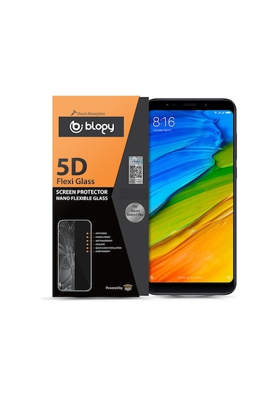 Blogy Redmi 5 Plus İle Uyumlu Flexi 5d Ekran Koruyucu Kırmızı