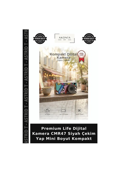 Premium Life Dijital Kamera Cmr47 Siyah Çekim Yap Mini Boyut Kompakt
