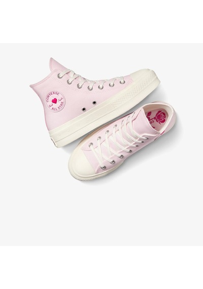 Converse Chuck Taylor All Star Lift Hearts Unisex Pembe Platform Sneaker