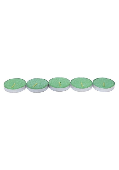 Tea Lights Yeşil Mum 5 Li 1 Paket Çok Renkli
