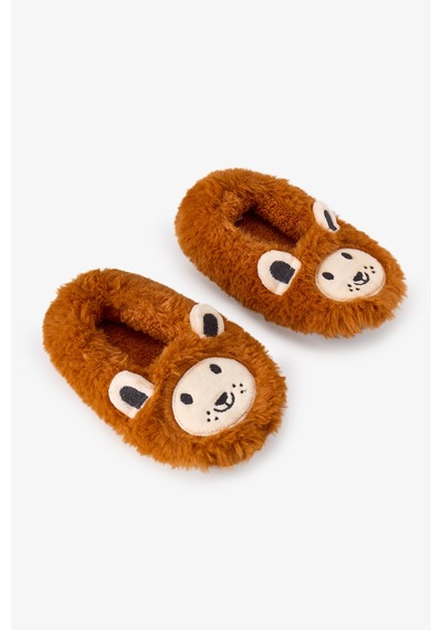 Penti Erkek Çocuk Kahverengi Lion Kedi Desenli Dokulu Patik Bn78