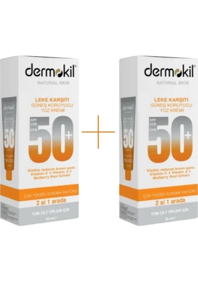 Dermokil Leke Karşıtı Güneş Koruyucu Yüz Kremi SPF50+ 2 x 50 ML