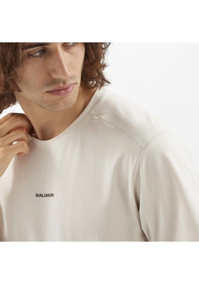 Salomon Trackline Ss Tee M Erkek T-shirt-29840 Krem