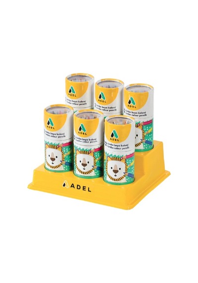 Adel Jumbo Hexa Kuru Boya Kalemi 12 Renk Yarım Boy Karışık