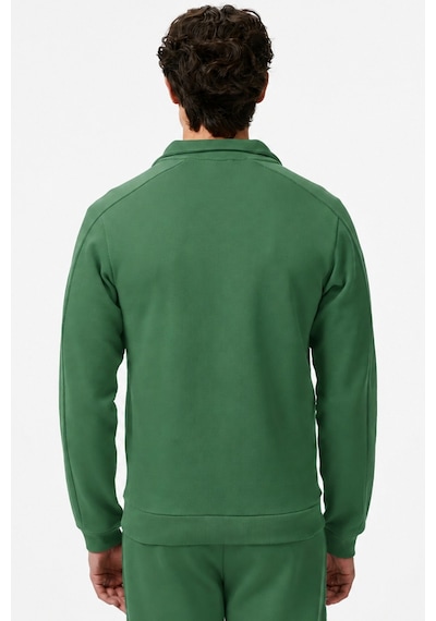 Lacoste Men's Slim Fit Zip Up Monogram Sweatshirt Erkek Tam Fermuarlı Logolu Sweatshirt Yeşil