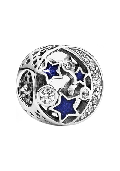 Nur Silver Işıltılı Ay Yıldız Gümüş Charm Nur-bl00041