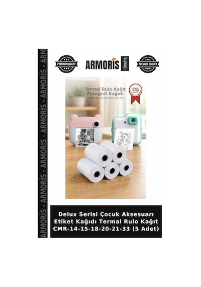 Delux Serisi Çocuk Aksesuarı Etiket Kağıdı Termal Rulo Kağıt Cmr-14-15-18-20-21-33 5 Adet