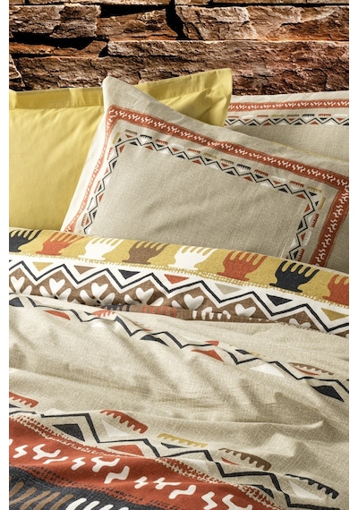 Cotton Box Ethnic Çift Kişilik Nevresim Takımı Magnus Hardal