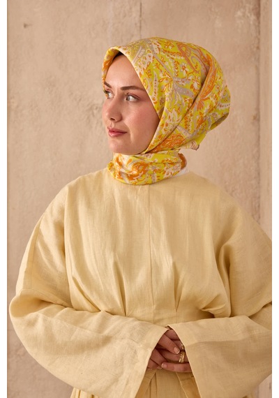 Silk Home Twill İpek Eşarp 11473-09 Sarı, Gümüş, Turuncu, Beyaz, Pembe