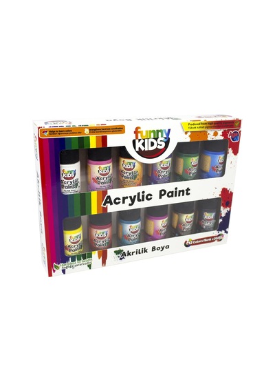 Funny Kids Akrilik Boya 12 Renk X 20 Ml Set Renkli