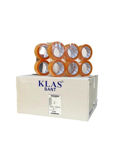 Klas Rocktape 45mm X 100 Metre Hotmelt Şeffaf Koli Ambalaj Paketleme Bandı - 60 Ade 60 Adet