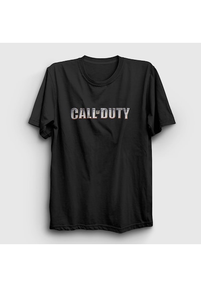 Presmono Unisex Logo Call Of Duty T-shirt Siyah