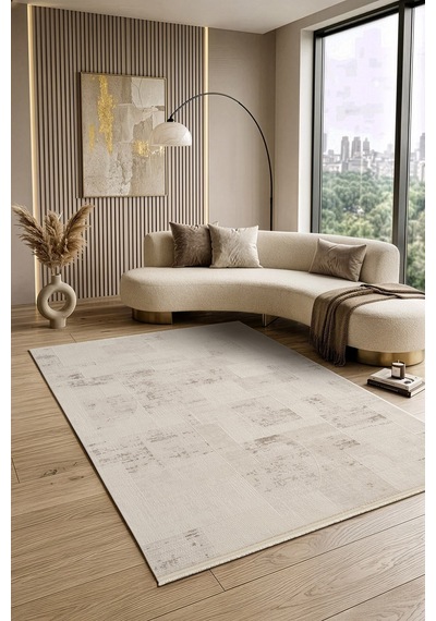Luxia Lu003g Krem Gri Akrilik Modern Salon Koridor Yatak Ve Oturma Odası Halısı-1775 Krem - Gri