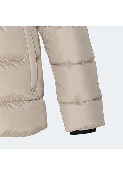 Slazenger GAFAR Büyük Beden Erkek Kapüşonlu Şişme Bej Mont & Kaban