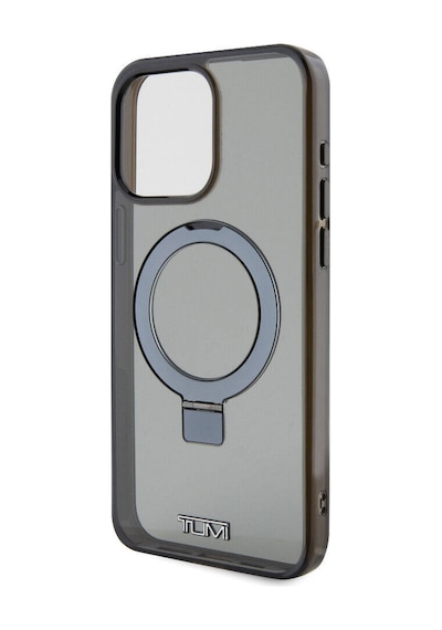 Apple Uyumlu iPhone 15 Pro Max Kılıf Tumı Lisanslı Magsafe Özellikli Pc Tpu Metal Logolu Ring Standlı