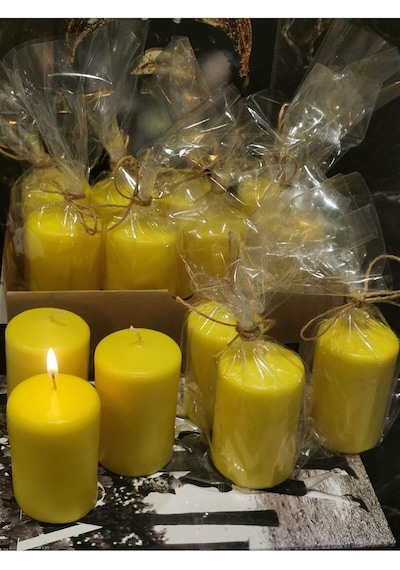 İv Candles Citronella Sineksavar Limon Sarısı 4'lü Baton Mum Çok Renkli