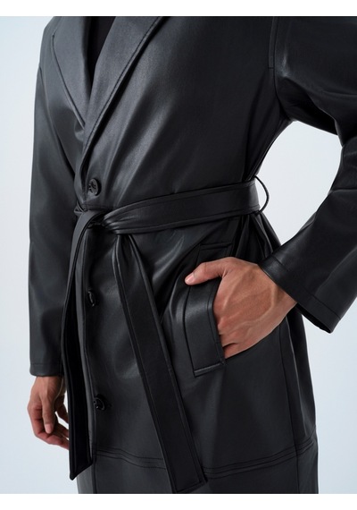 Regular Fit Erkek Trenchcoat Siyah
