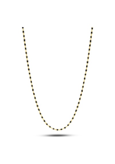 Debora Jewelry 14 Ayar Altın Siyah Mineli Dizme Kolye